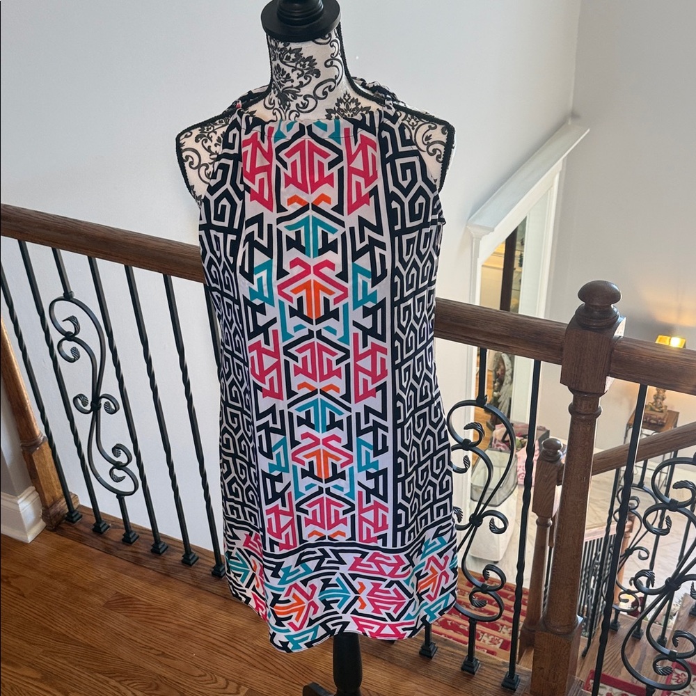 Crown & Ivy Multicolor Geometric Midi Dress